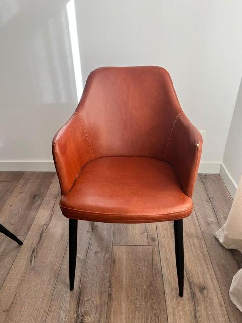 6 eettafelstoelen - Cognac - Te koop in Borgloon, Huis en Inrichting, Stoelen, Gebruikt, Ophalen