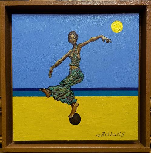 "Meisje op het bal. Zeemeermin" Een origineel schilderij, Antiek en Kunst, Kunst | Schilderijen | Modern, Verzenden