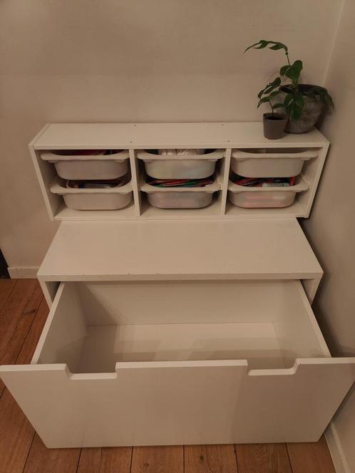 Meuble de rangement blanc Ikea, coffre à jouets, tiroirs, Maison & Meubles, Accessoires pour la Maison | Coffres, Utilisé, Moins de 50 cm