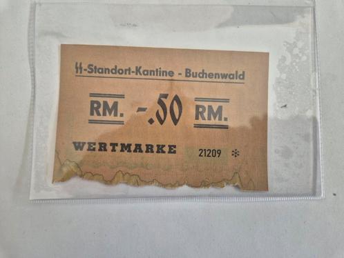 Wertmarke SS-kantine Buchenwald 0.50 RM uit erfenis, Verzamelen, Militaria | Tweede Wereldoorlog, Ophalen of Verzenden