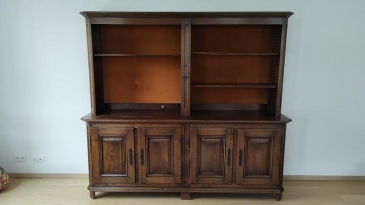 Bibliothèque en chêne, Huis en Inrichting, Kasten | Boekenkasten, Gebruikt, 200 cm of meer, 200 cm of meer, Met deur(en), Met plank(en)