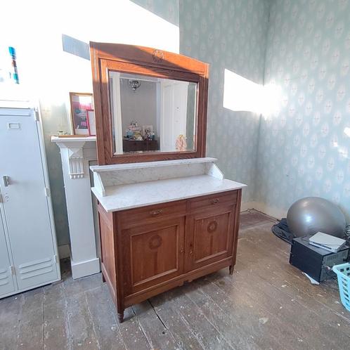 Commode wit marmer, Huis en Inrichting, Tafels | Kaptafels, Zo goed als nieuw, Hout, Ophalen