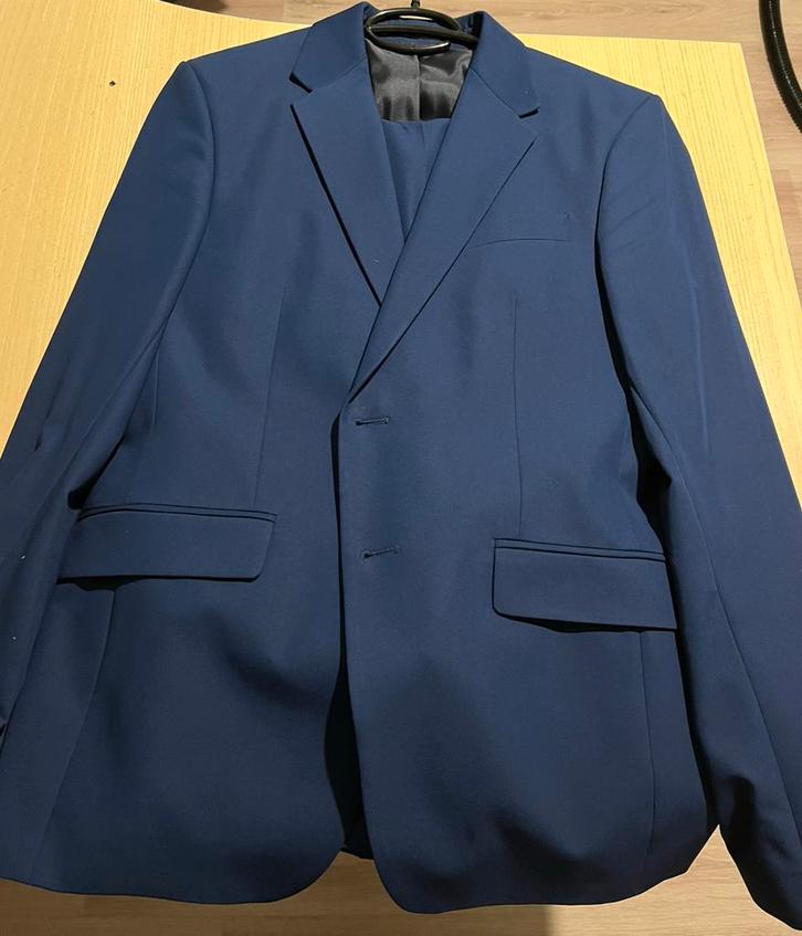 Donkerblauw ZARA Slim Fit Herenkostuum | Topstaat, Kleding | Heren, Kostuums en vesten, Zo goed als nieuw, Overige maten, Blauw