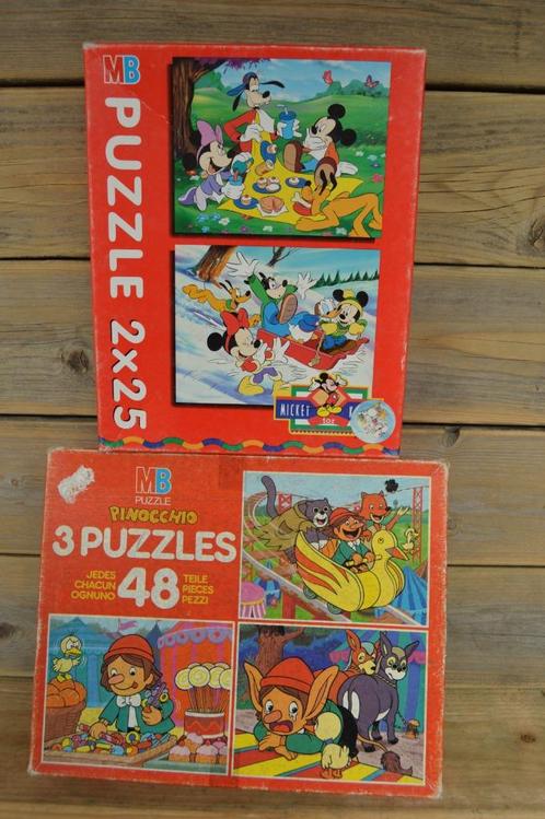 puzzel, Micky Mouse, Pinocchio, Kinderen en Baby's, Speelgoed | Kinderpuzzels, Gebruikt, 4 tot 6 jaar, 10 tot 50 stukjes, Ophalen of Verzenden