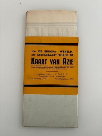 Carte vintage "Kaart van Azië" 1940 disponible aux enchères