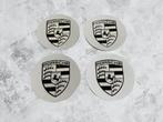Zilver/zwart Porsche Naafdoppen/Naafkappen 76mm set van 4 st, Verzenden, Nieuw
