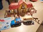 Playmobil (5221 + 5223) - grote paardenranch met voertuig en, Kinderen en Baby's, Speelgoed | Playmobil, Ophalen, Gebruikt, Complete set