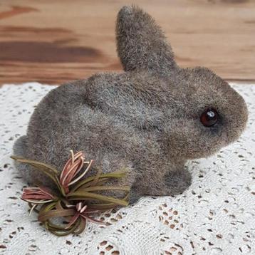 Mini gepimpte flock haasje / konijntje, PASEN beschikbaar voor biedingen