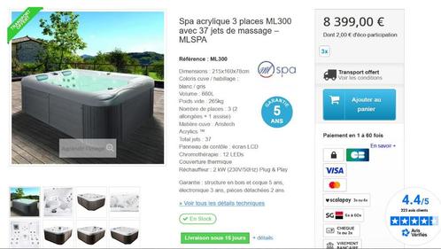 SPA Jaccuzi ML300, Tuin en Terras, Bubbelbaden en Hottubs, Zo goed als nieuw, Vast, Afdekzeil, Ophalen
