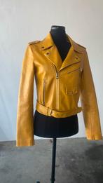 Veste en cuir jaune de la collection Safty Outwear, Comme neuf, Jaune, Taille 36 (S), Enlèvement ou Envoi