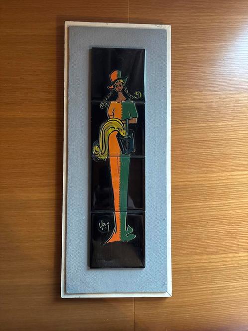 Gesigneerd keramisch bord — Vintage, Antiek en Kunst, Kunst | Niet-Westerse kunst, Ophalen of Verzenden