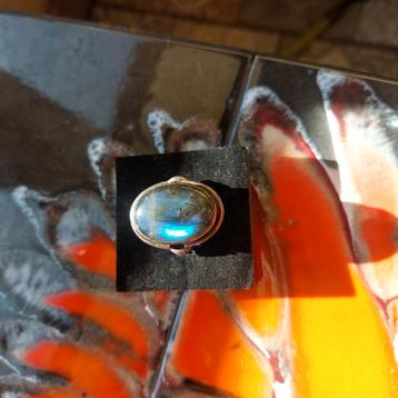 echte steen groen,blauw niet uit de prullenbak m 9, Handtassen en Accessoires, Ringen, Ophalen, Gebruikt, Blauw