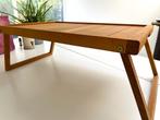 Teak dienblad met uitklapbare poten, Ophalen, Zo goed als nieuw, Rechthoekig, Hout