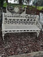 PRACHTIGE GEPATINEERDE GIETIJZEREN TUINBANK, Ophalen, Gebruikt, Overige materialen