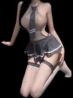 Lingerie sexy écolière 3 (Neuf), Sans marque, Enlèvement, Gris, Ensemble