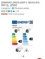 4 Banden + velg SEMPERIT Speed-Grip 185/55 R15 86H XL, Auto-onderdelen, Ophalen, Gebruikt, 15 inch, Banden en Velgen