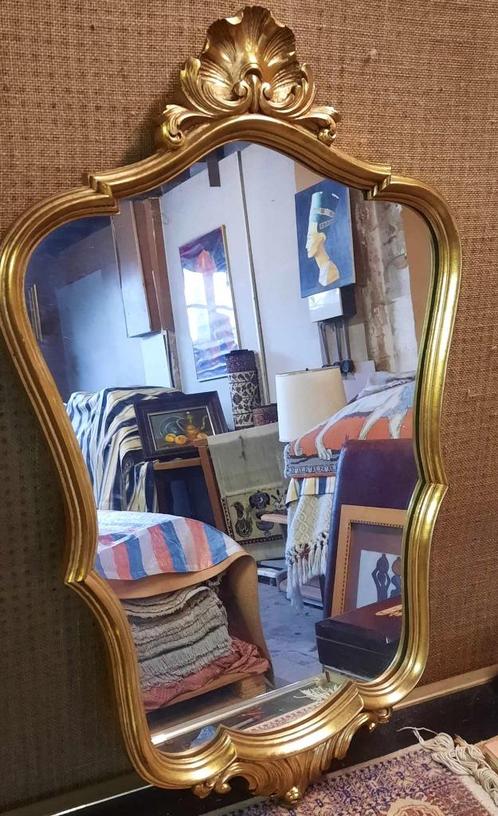 Prachtige oude spiegel met mooie houten kader- maat 80x50 cm, Antiek en Kunst, Antiek | Spiegels, Minder dan 50 cm, Minder dan 100 cm