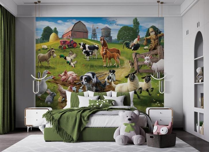 Boerderijdieren Poster Behang Walltastic - Gratis Verzending, Kinderen en Baby's, Kinderkamer | Inrichting en Decoratie, Nieuw