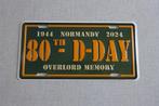 D-Day 1944-2024 plaque en fer blanc 80 ième anniversaire, Emblème ou Badge, Armée de terre, Enlèvement ou Envoi