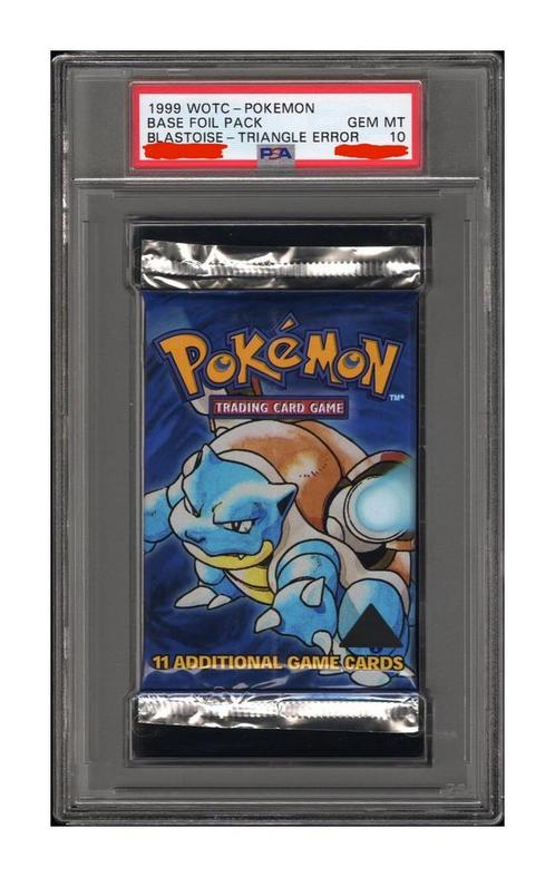 Pokémon Base Black Triangle Error Booster Blastoise PSA 10, Hobby en Vrije tijd, Verzamelkaartspellen | Pokémon, Nieuw, Booster