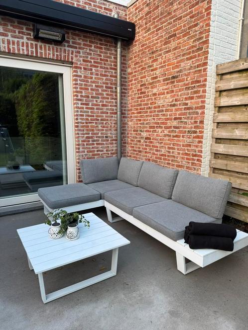 Loungeset aluminium incl. kussens en salontafel, Tuin en Terras, Tuinsets en Loungesets, Zo goed als nieuw, Loungeset, Ophalen