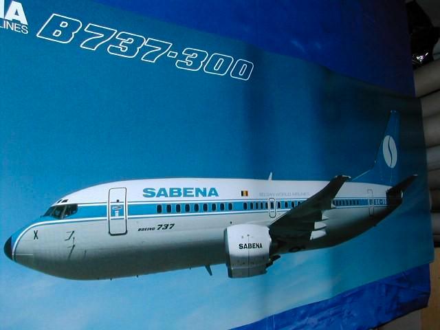 Sabena Panoramic Poster B737-300 OO-SDX Flying 40x120, Verzamelen, Posters, Nieuw, Reclame, Deurposter of groter, Rechthoekig Liggend