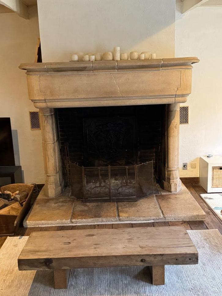 Authentieke Franse Schouw - Landelijke Open Haard, Huis en Inrichting, Haarden, Gebruikt, Houthaard, Ophalen