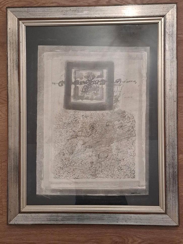 Luc Hoenraet - compositie - aquarelle - uniek werk, Antiek en Kunst, Kunst | Schilderijen | Abstract, Ophalen of Verzenden