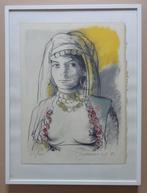 JAN VANRIET / OOSTERSE VROUW / KLEURLITHO / 41x31cm / KADER, Antiek en Kunst, Kunst | Litho's en Zeefdrukken, Ophalen of Verzenden