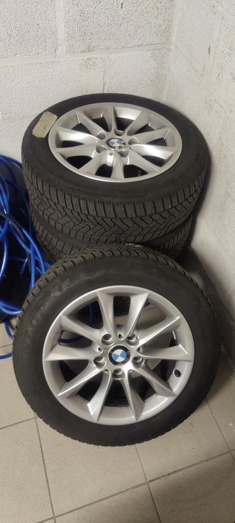 Originele Aluminium BMW velgen + Dunlop winterband, Auto-onderdelen, Banden en Velgen, Velg(en), Winterbanden, 16 inch, 205 mm