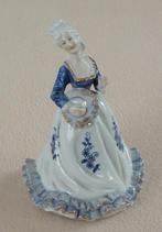 Figurine vintage, bleu de Delft, accents dorés, musique, Enlèvement ou Envoi