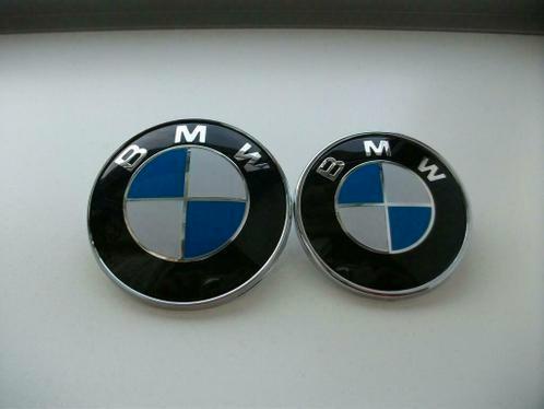 Bmw motorkap/kofferklep emblemen/logo's 82mm 73mm, Auto-onderdelen, Klein materiaal, BMW, Nieuw, Ophalen of Verzenden