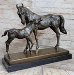 Grote Bronzen Beeld vann een Paar en Veulen GRATIS LEVERING, Antiek en Kunst, Verzenden, Brons