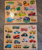 2 houten puzzels. Dieren en voertuigen, Ophalen, Zo goed als nieuw