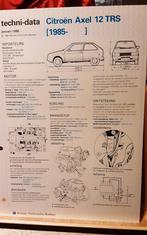 Citroën axel 12 trs 1985- technische fiche, Citroën, Enlèvement ou Envoi