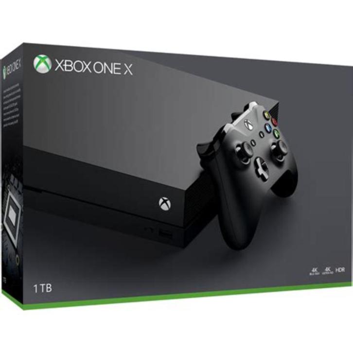 Xbox One X (4K 1TB), Games en Spelcomputers, Spelcomputers | Xbox One, Zo goed als nieuw, Xbox One X, 1 TB, Met 1 controller, Met games