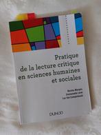 Pratique de la lecture critique en sciences humaines..., Ophalen of Verzenden, Gelezen, Hoger Onderwijs, Marquis, Lenel, Van Campe