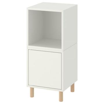 Eket - Kastencombinatie met poten wit/hout , 35x35x80cm beschikbaar voor biedingen