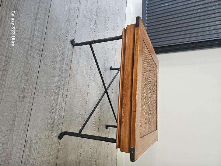 Vierkante houten salontafel, Antiek en Kunst, Antiek | Meubels | Tafels, Ophalen