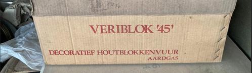 Veriblok ’45 Decoratief Houtblokkenvuur op Aardgas - nieuw, Doe-het-zelf en Bouw, Verwarming en Radiatoren, Nieuw, Ophalen