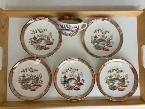5 Ondertassen Badonviller, Antiek en Kunst, Antiek | Servies los, Ophalen of Verzenden