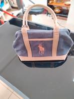 Handtas blauw en ecru stof.Ralph Lauren, Ophalen of Verzenden, Zo goed als nieuw, Blauw
