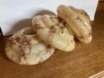 Vintage lampenkap art deco beige gemarmerde opaline, Ophalen of Verzenden