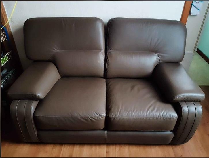 Nieuw buffelleer en 1 gratis cadeau, Huis en Inrichting, Zetels | Zetels, Zo goed als nieuw, Tweepersoons, Leer, Ophalen