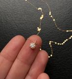solitaire diamant ketting hanger geel goud 18K minimalist, Handtassen en Accessoires, Wit, Nieuw, Ophalen of Verzenden, Verstelbaar