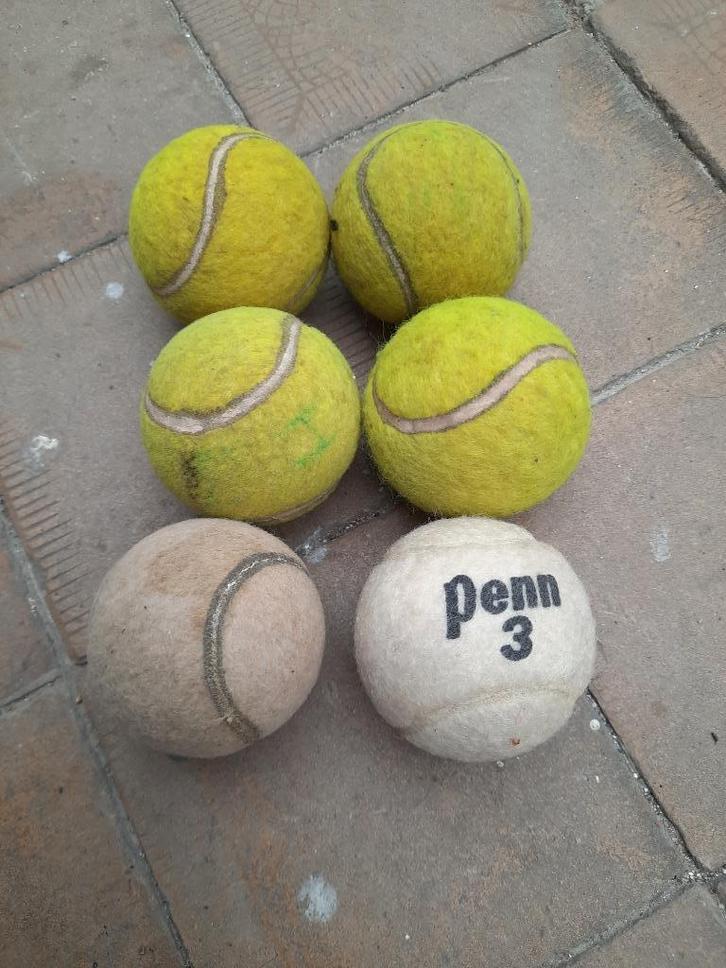 6 TENNIS BALLEN, Sport en Fitness, Tennis, Gebruikt, Ballen, Overige merken, Ophalen