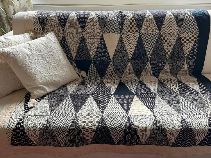Patchwork plaid, Huis en Inrichting, Woonaccessoires | Plaids en Woondekens, Zo goed als nieuw, Ophalen