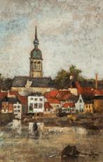 Louis Dubois (1830-1880): Zicht op Temse (48 x 61 cm), Antiek en Kunst, Ophalen of Verzenden
