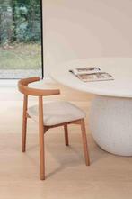 Chaise de salle à manger naturelle avec tissu grège, Maison & Meubles, Chaises, Neuf, Enlèvement ou Envoi, Autres couleurs, Scandinavisch