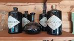 6 flessen lege gin Hendrick´s voor decoratie en 1 bolle fles, Ophalen